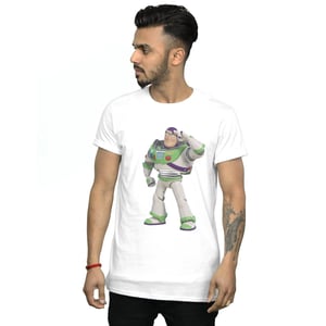 Disney Mens Toy Story Buzz Lightyear Standing T-Shirt (White)