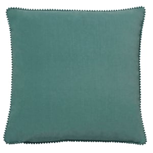 furn. Cosmo Square Velvet Pom-Pom Trimmed Cushion Cover