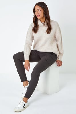 Cotton Blend Cargo Stretch Jegging