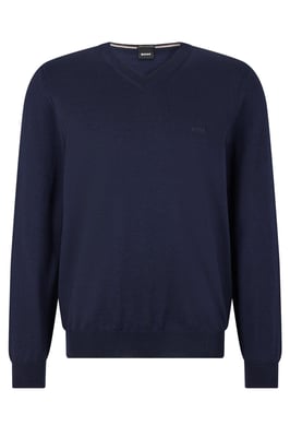 Boss Baram-l V-neck Knitwear Dark Blue