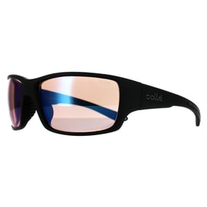 Bolle Wrap Mens Matte Black Phantom+ Blue Photochromic Polarised Sunglasses
