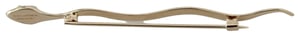 Dolce & Gabbana Gold Brass Snake Röd Kristall Logotypbrosch