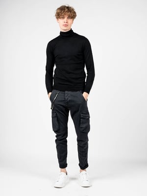 Xagon Man Pullover Turtleneck Herr Svart