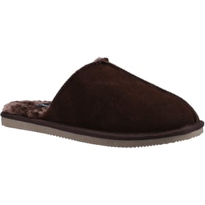 Hush Puppies Mens Coady Suede Slippers (Brown)