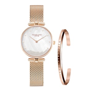 VICTORIA HYDE Watch Gift Set Pearl white/rosegold
