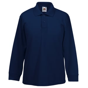 Fruit Of The Loom Kinder Polo Lange Mouwen 65/35 Piqué / Kinderpolo (Donker Marine)