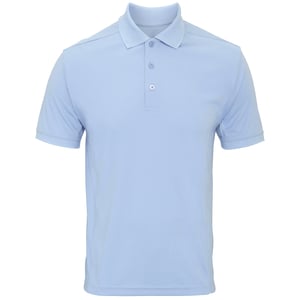 Premier Heren Coolchecker Pique korte mouw Polo T-Shirt (Lichtblauw)
