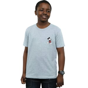 Disney Boys Mickey Mouse Kickin Retro Chest T-Shirt (Sports Grey)