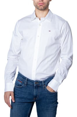Tommy Jeans Overhemden Slim Fit Stretch Wit