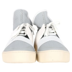 Balenciaga Sock Style High-Top Sneakers in Grey and White Polyester and Leather
