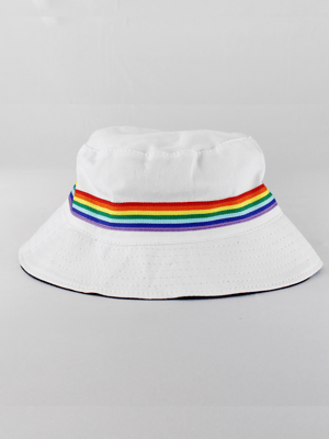 Reversible Bucket Hat with Rainbow Band