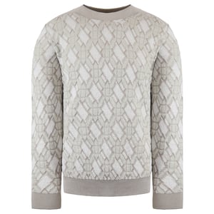 Emporio Armani Patterned Mens Beige Sweater