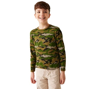 Regatta Kinder/Kinder Wenbie III Camo T-shirt met lange mouwen (Nefrietgroen)