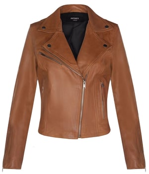 Dames klassiek leren Brando bikerjack-Loughton