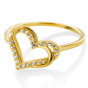 Orphelia 'Cecilia' Dames 925 Sterling Zilveren Ring - Goud ZR-7584/G