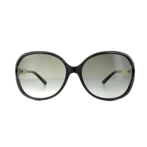 Gucci Solglasögon 0076S 002 Svart Guld Grå Gradient