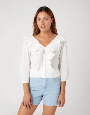 Wrangler Western frill blouse worn