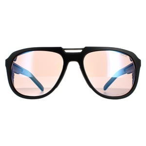 Bolle Wrap Mens Matte Black Phantom+ Polarized Photochromic Cobalt Sunglasses