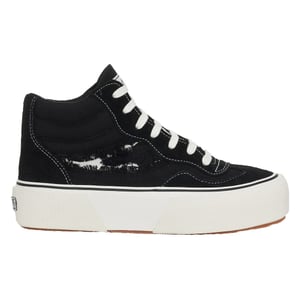 Superga Womens/Ladies 3141 Revolley Swallowtail Ripped Mid Cut Trainers (Black/White Avorio)