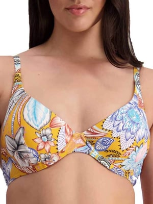 Sunshine Bloom Underwired Swim Top Golden