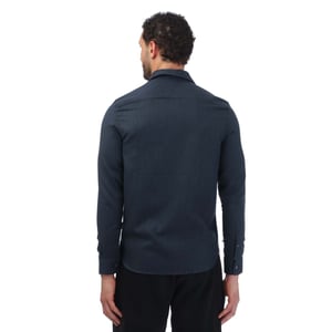 Men's Ted Baker Crotone Long Sleeve Herringbone Shirt in Navy