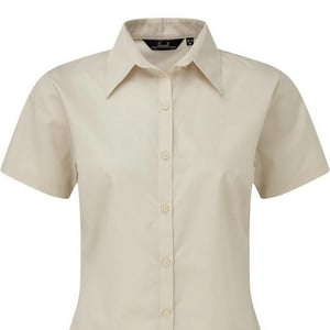Premier Popeline blouse met korte mouwen / Gewoon werkoverhemd (Natuurlijk)