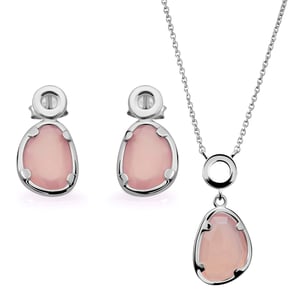 Orphelia 'Rivera' Dames 925 Zilveren Set: Halsketting + Oorbellen - Zilver SET-7480/PC