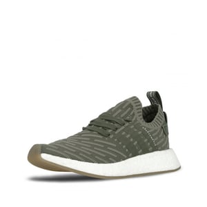 Adidas NMD_R2 Primeknit Lace-Up Green Synthetic Womens Running Trainers BY9953