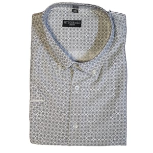 Men's Fitzgerald London Short Sleeve Shirt Plus Size with Trendy Sandy Circles Design