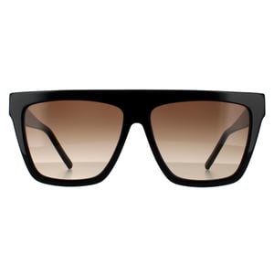 Hugo Boss Square Womens Shiny Black Brown Gradient Sunglasses