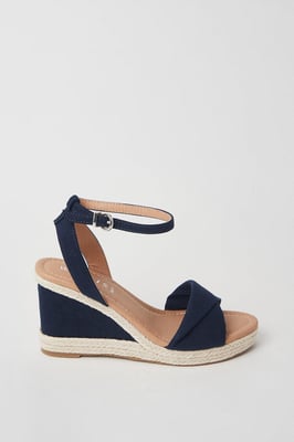Wide Fit Richie Soft Twist Rope Detail Wedges