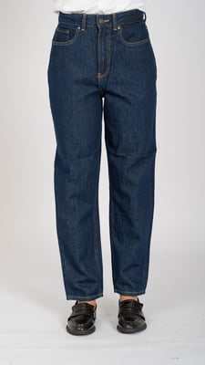 De Originele Performance Mom Jeans - Donkerblauwe Denim