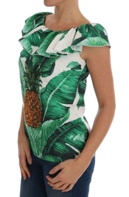 Dolce & Gabbana Kvinnors Ananas Banan Paljetter Blus