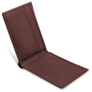 BARNEYS ORIGINALS Real Leather Bi Fold RFID Wallet in Brown