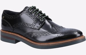 Base London Woburn Läder Herrsvarta Brogueskor