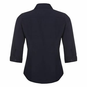 Russell Collectie Dames 3/4 Mouwen Poly-Katoen Easy Care Gevochten Poplin Shirt (Franse marine)