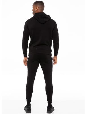 Enzo | Heren Zip Up Tape Hoodie Tracksuit Set - Zwart