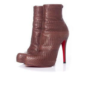 Snakeskin platform boots