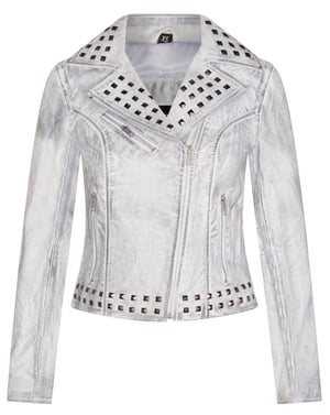 Gothic leren bikerjack voor dames met studs-Bilbao