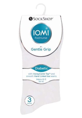 Mens 6 pack non elastic diabetic socks with hand linked toe seams