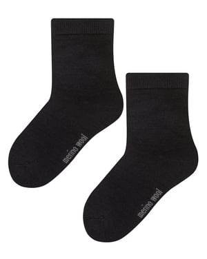 Steven - Kids Warm Merino Wool Thermal Socks - Black