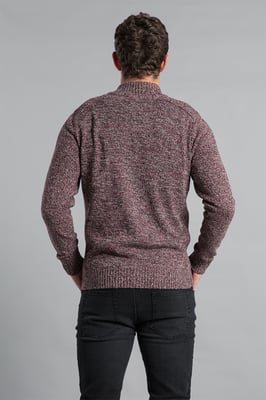 Wine Recycled Cotton Blend Zip-Through Cardigan
