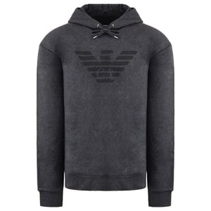 Emporio Armani Mens Dark Grey Hoodie