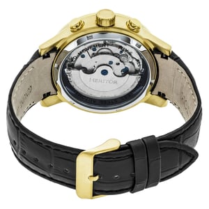 Heritor automatisch Hannibal semi-skelet lederen band horloge