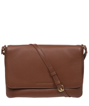 'Ruby' Dark Tan Nappa Leather Cross Body Bag