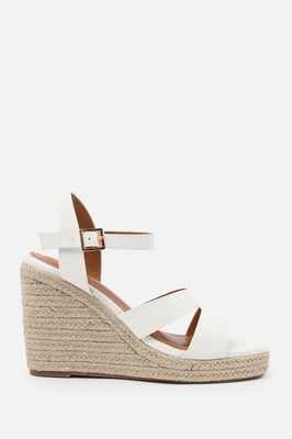 Wheres That From Womens 'Jaime' Cut Out Strap Detail Wedge Shoes With Buckle Closure
