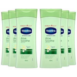Vaseline Intensive Care Body Lotion, Aloe Soothe, 400ml 6 Pack