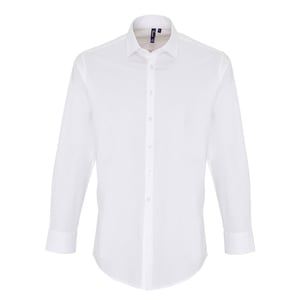 Premier Heren rekken pasvorm popeline lange mouwen shirt