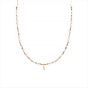 Luxeketting, athat gemaakt van metaallegering en champagne zirkonia 18K vergulde afwerking
