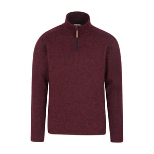 Mountain Warehouse Mens Idris II Half Zip Fleece Top (Mörkröd)